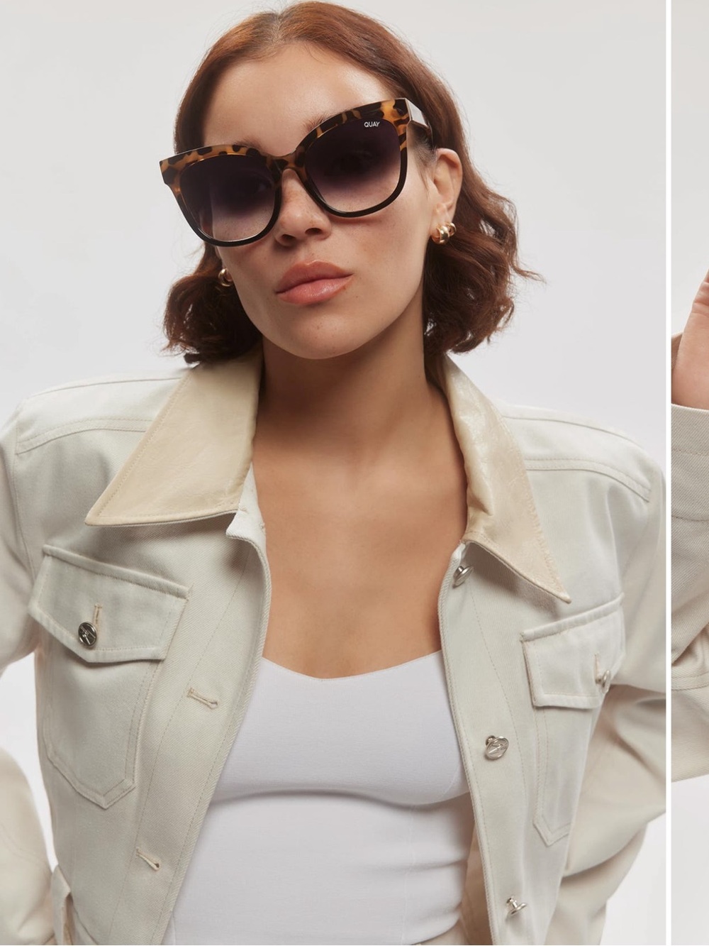Quay Australia It’s My Way Black Tortoise Oversized Cat Eye Sunglasses
